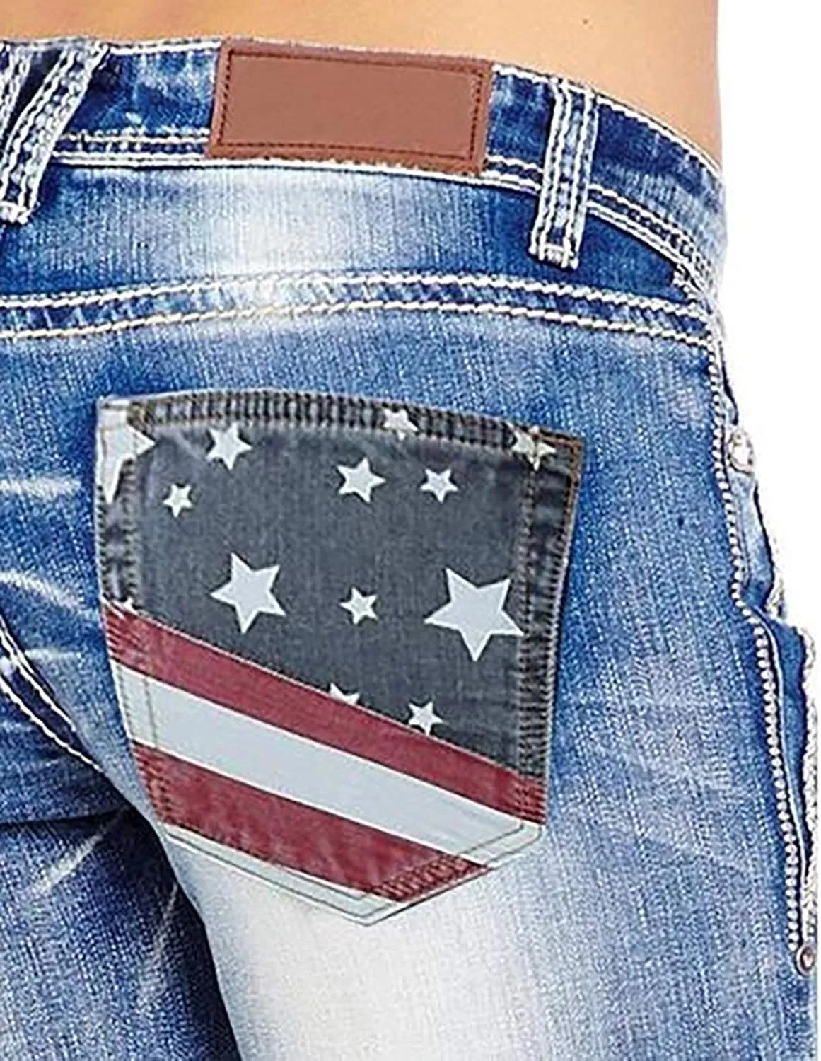 American Flag Mid Rise Bootcut Jeans for Women