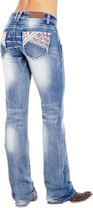 American Flag Mid Rise Bootcut Jeans for Women