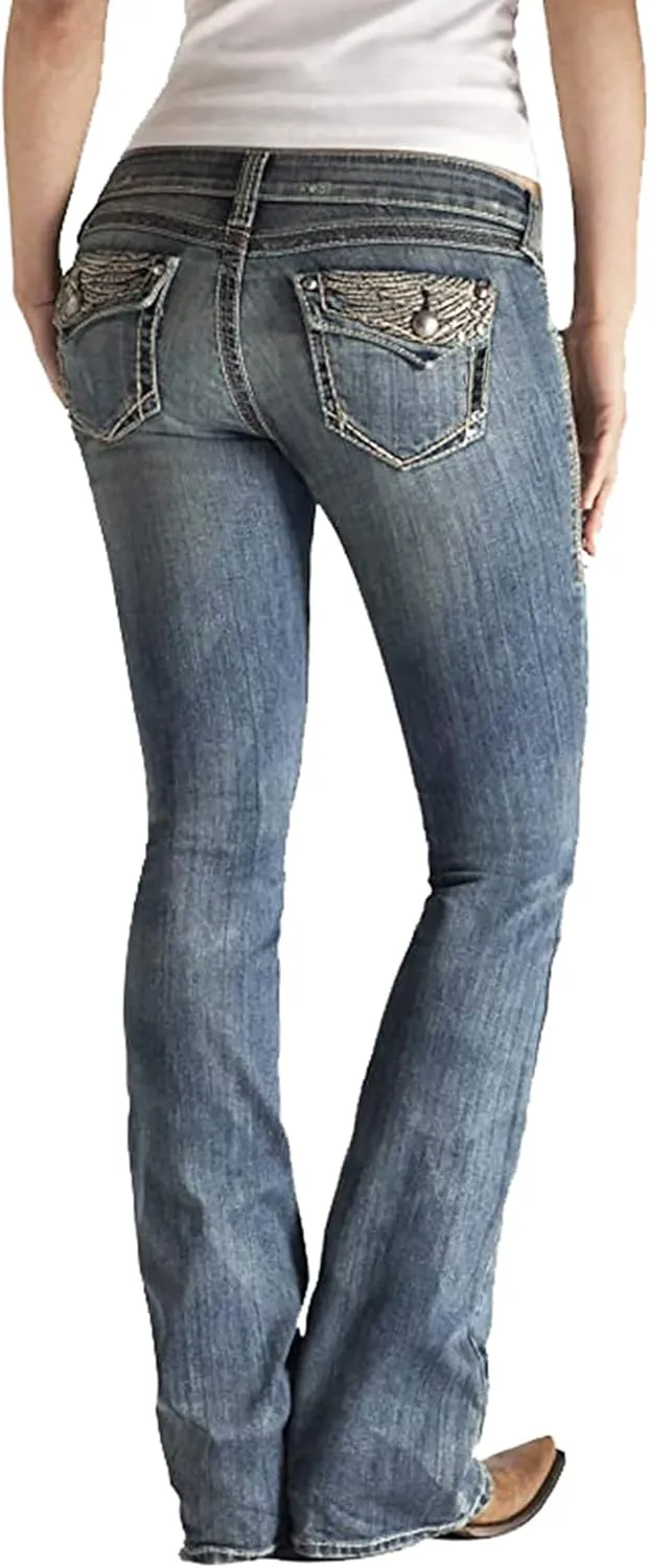 American Flag Mid Rise Bootcut Jeans for Women