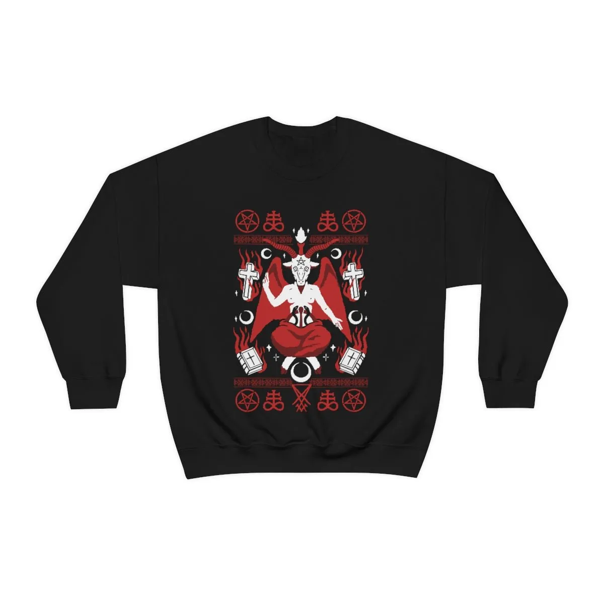 Baphoclaus Christmas in Hell Christmas Crewneck Sweatshirt
