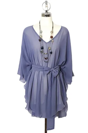 Belted Chiffon Caftan