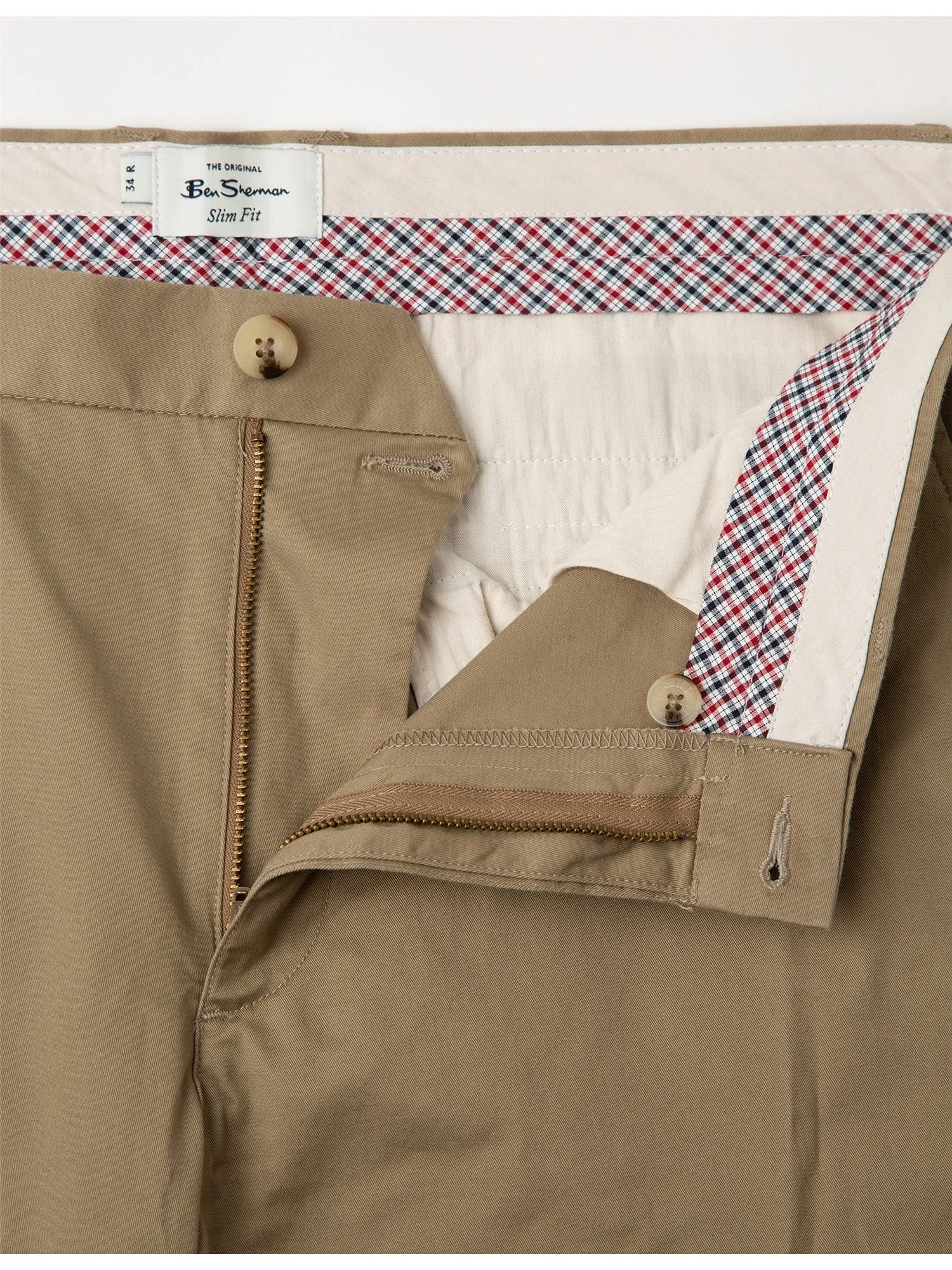 Ben Sherman Slim Stretch Chino - Stone