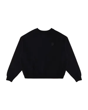 BLACK BOXY CREWNECK SWEATSHIRT