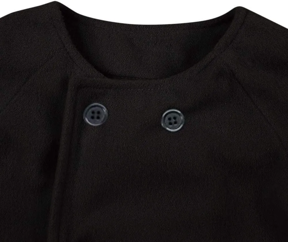 Children Kid Girls Autumn Winter Clothes Stylish Cloak Button Jacket Warm Coat 1-5 Years