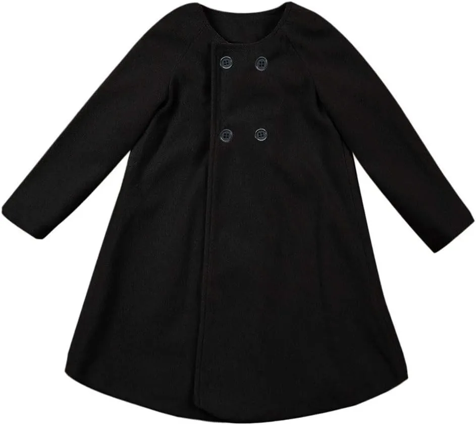 Children Kid Girls Autumn Winter Clothes Stylish Cloak Button Jacket Warm Coat 1-5 Years