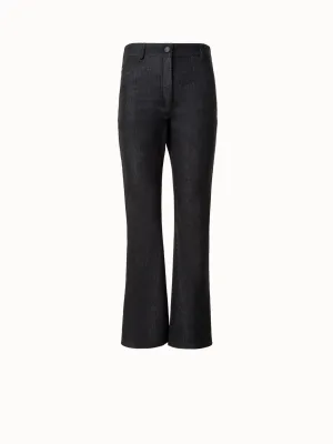 Cropped Flared Cotton Denim Stretch Pants Cropped Flared Cotton Denim Stretch Pants