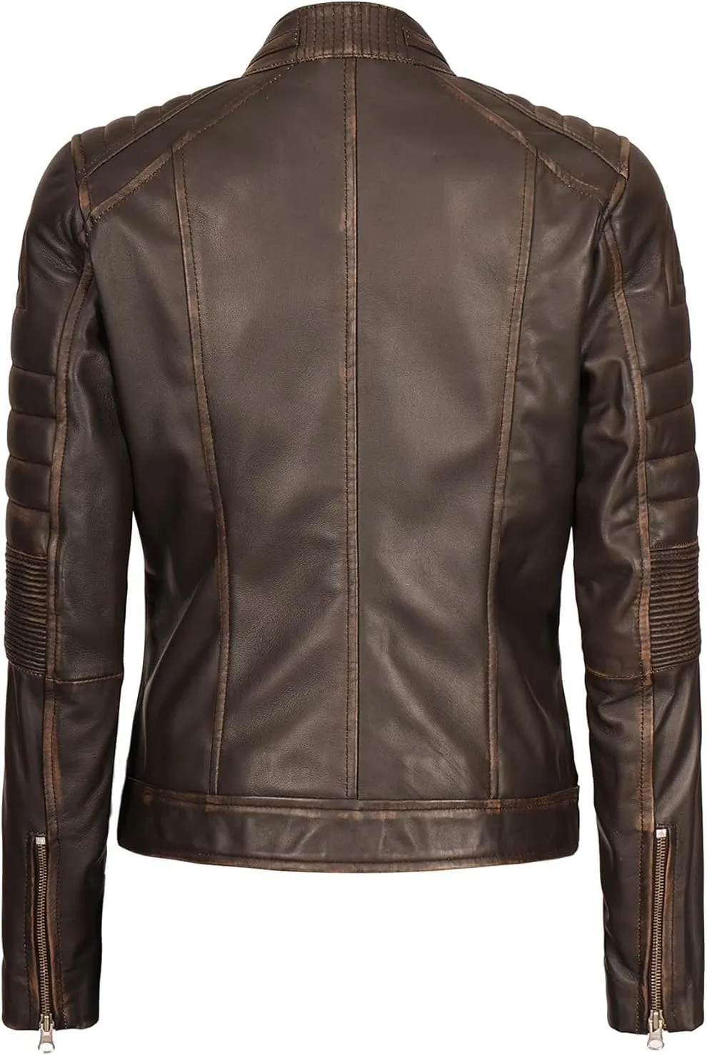 Decrum Leather Jacket Women - Stylish Casual Real Lambskin Leather Jackets for Women