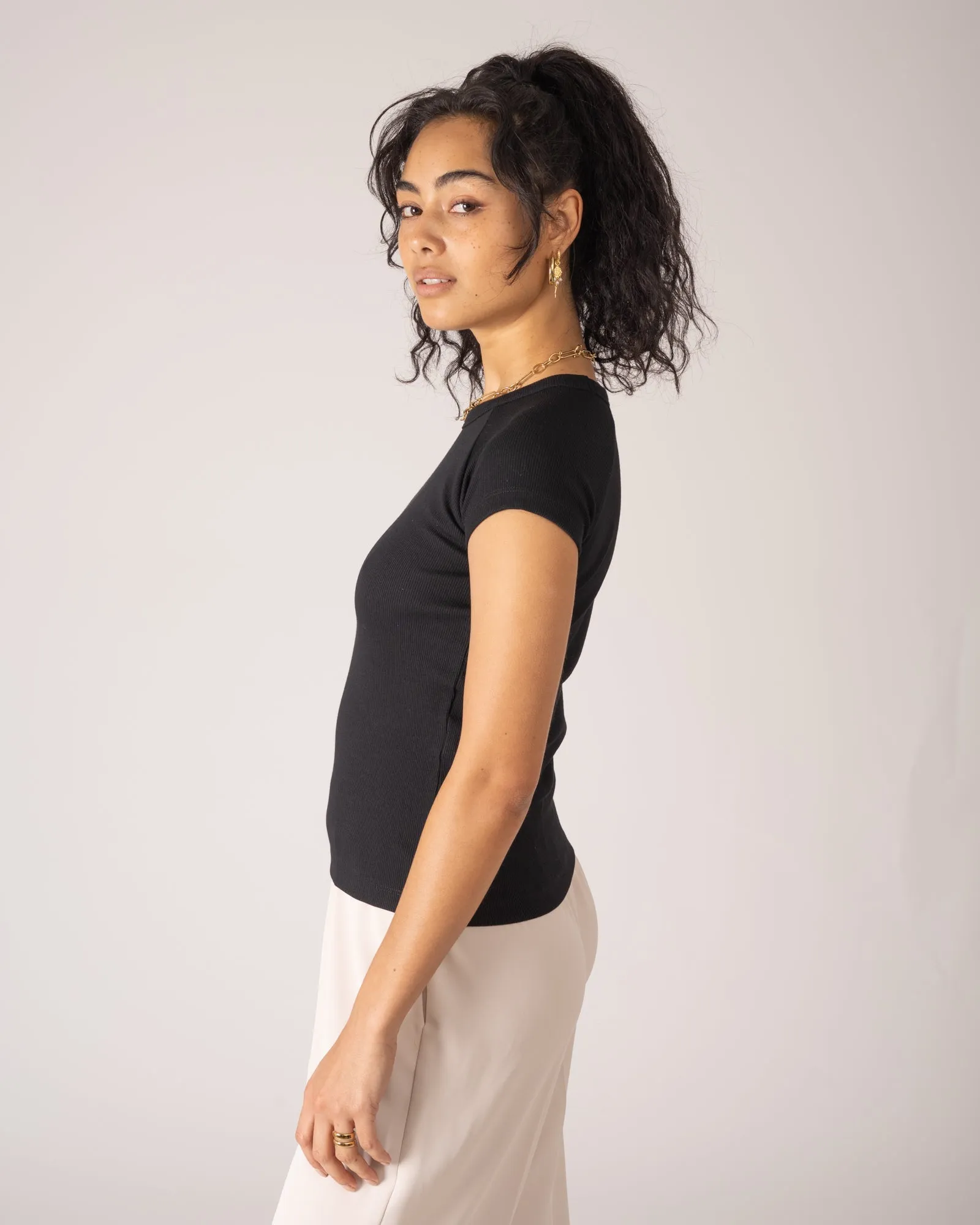 Friend Rib Tee Black