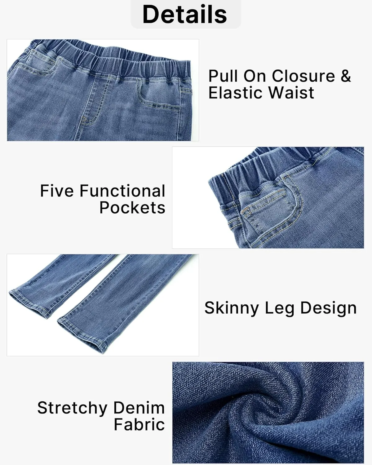 GRAPENT Pull On Jeans for Women High Waisted Skinny Capri Pants Trendy Stretch Denim Cropped Jeans Crop Jeggings Capris