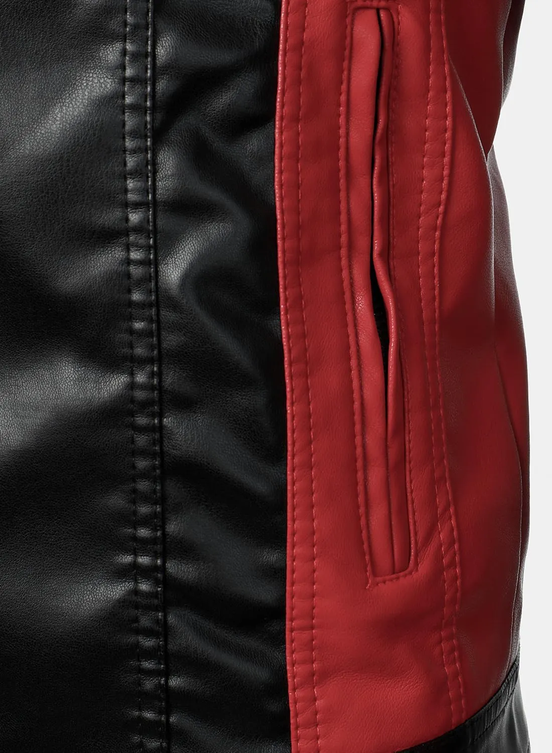 HOOD CREW Mans Motorcycle Biker Jackets Stylish Design Faux Leather Jacket for Men