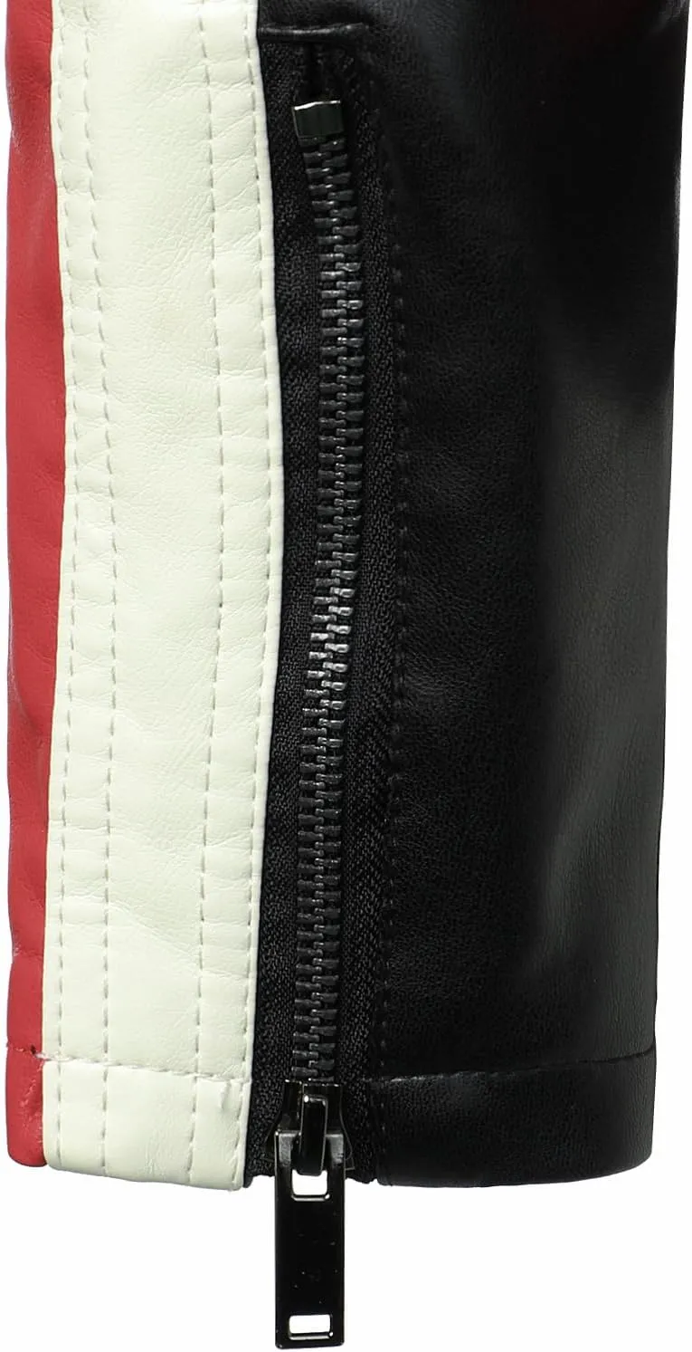 HOOD CREW Mans Motorcycle Biker Jackets Stylish Design Faux Leather Jacket for Men