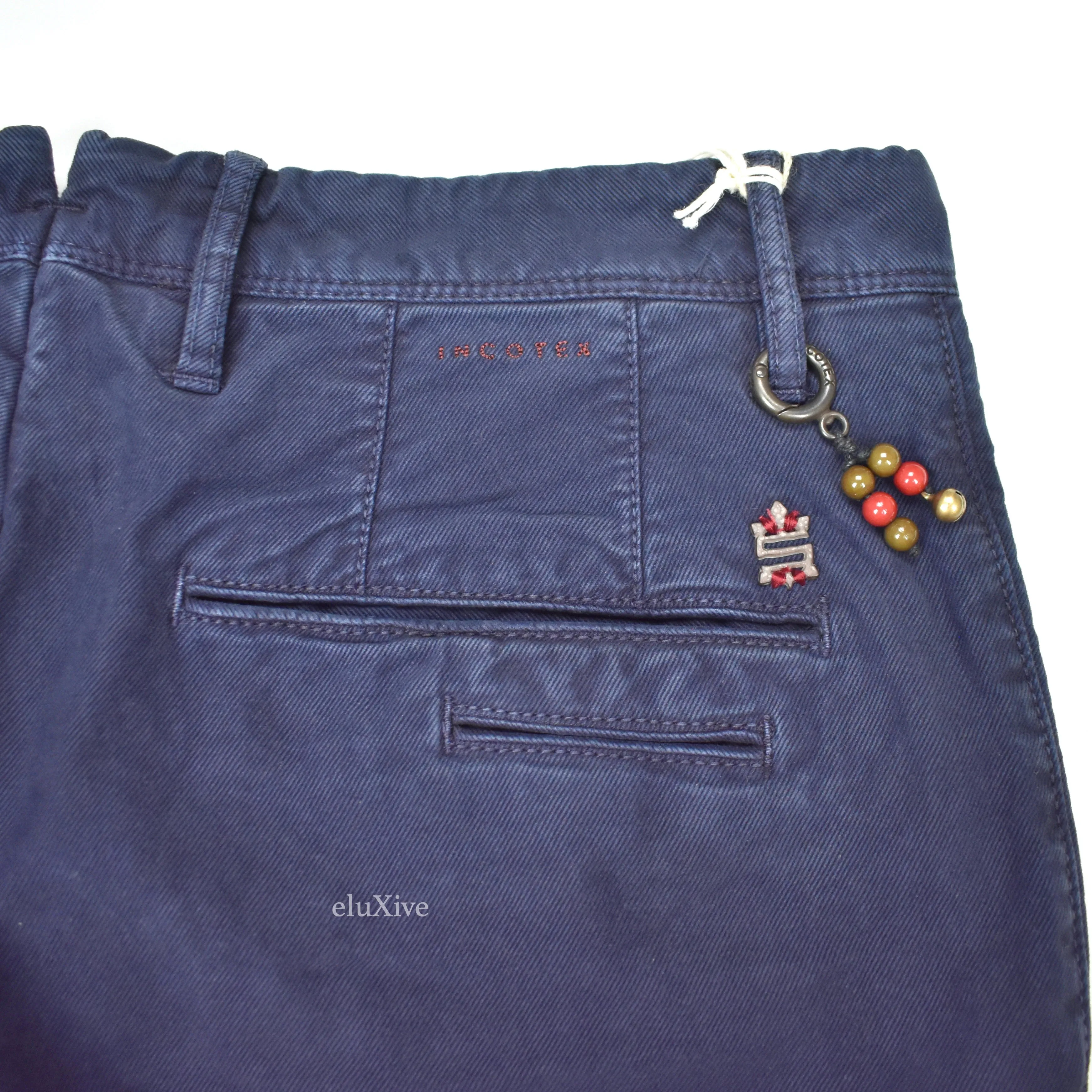 Incotex - Navy Blue Washed Twill Pants
