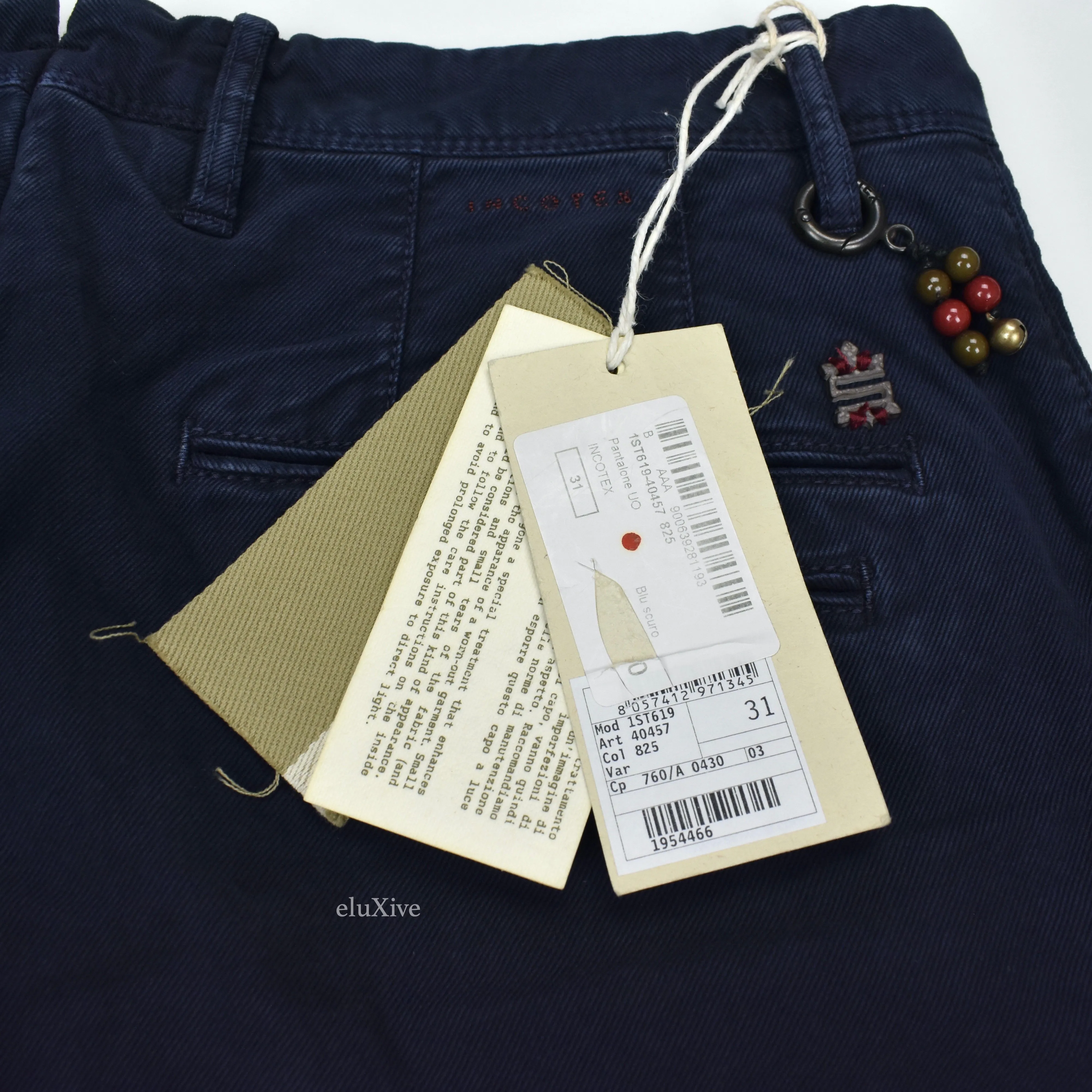 Incotex - Navy Blue Washed Twill Pants