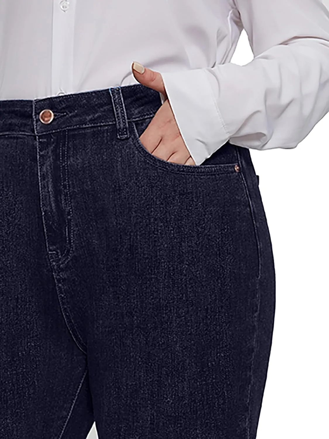 LEIJIJEANS Plus Size Baggy Jeans for Women Wide Leg Women Jeans Full Length Mom High Waist Tall Loose Wide Leg Pants