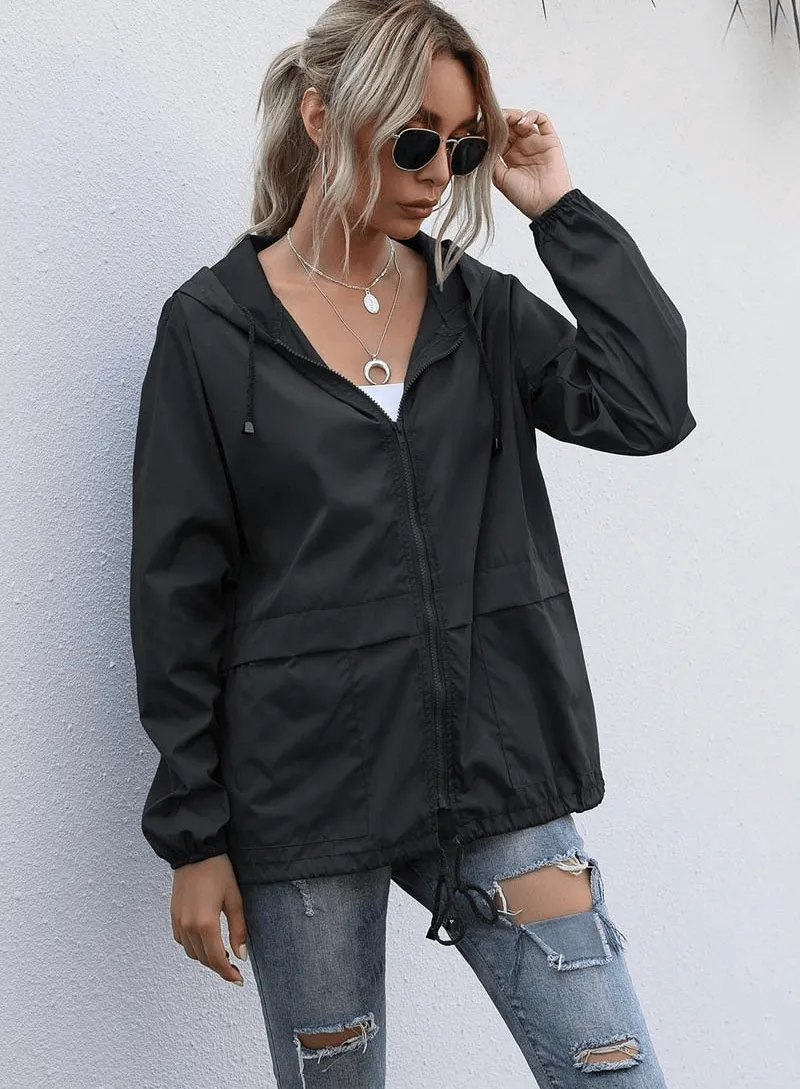 Lightweight Waterproof Sport Women's Jacket Windbreaker with Hood - SF1168