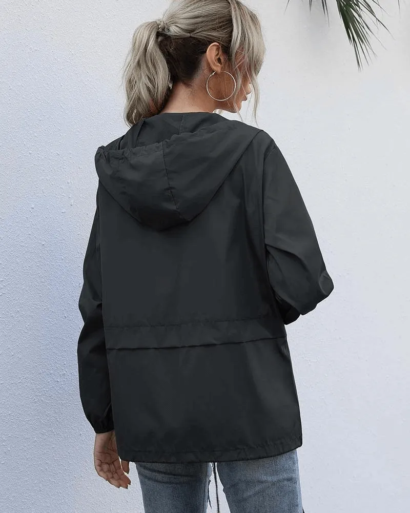 Lightweight Waterproof Sport Women's Jacket Windbreaker with Hood - SF1168