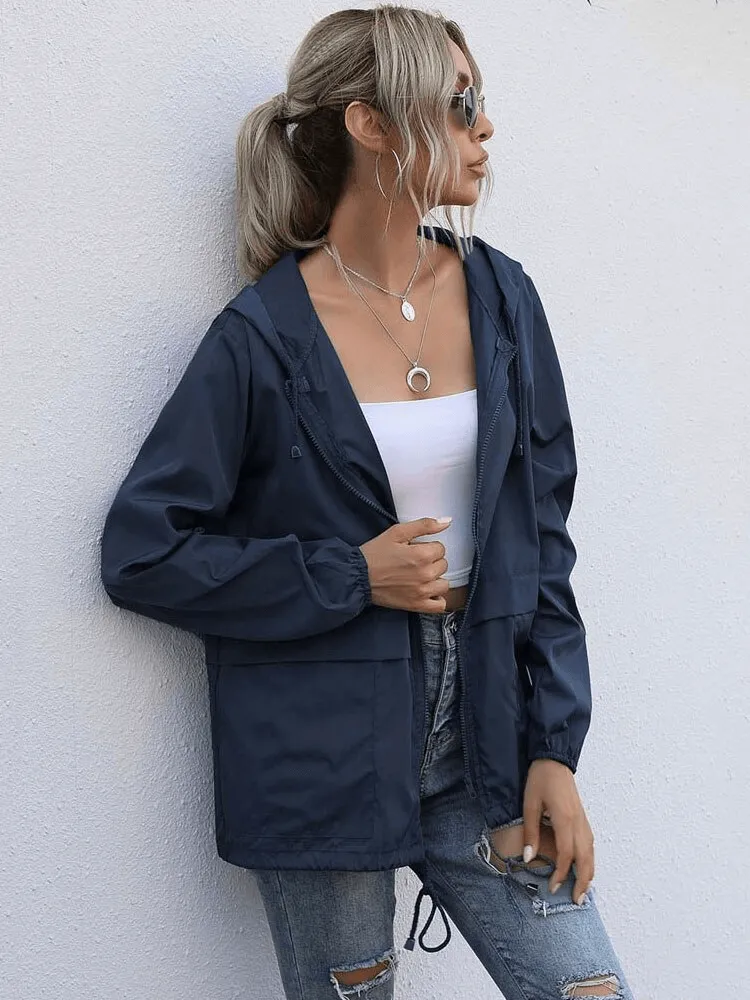 Lightweight Waterproof Sport Women's Jacket Windbreaker with Hood - SF1168