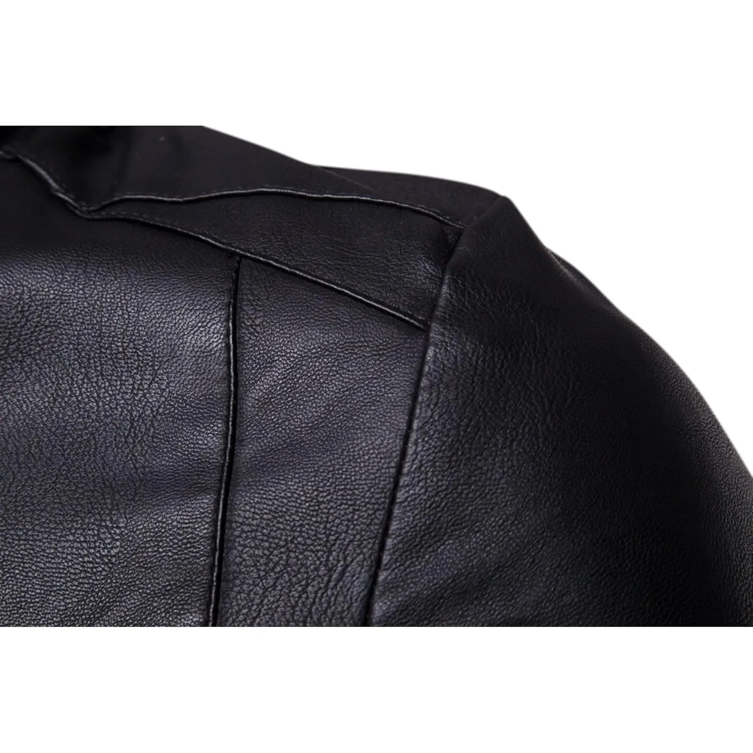 Maiyifu-GJ Men Regular Fit Stylish Motorcycle Jackets Stand Collar Faux Leather Jacket Lightweight Pu Vintage Outwear Coat (BlackB1,Medium)