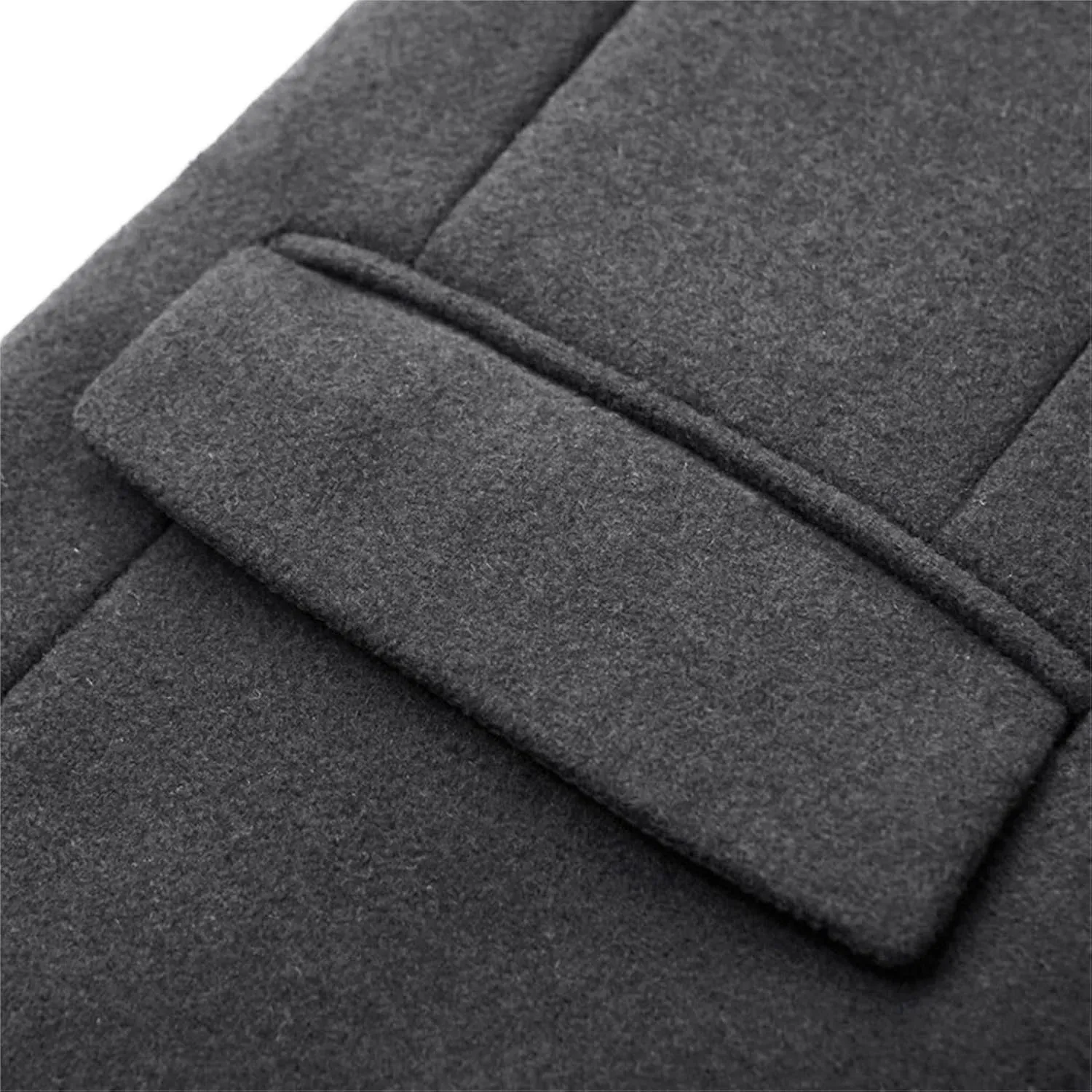 Maiyifu-GJ Mens Mid-Length Single Breasted Coat Stylish Stand Collar Top Pea Coats Winter Windproof Business Trench Overcoat
