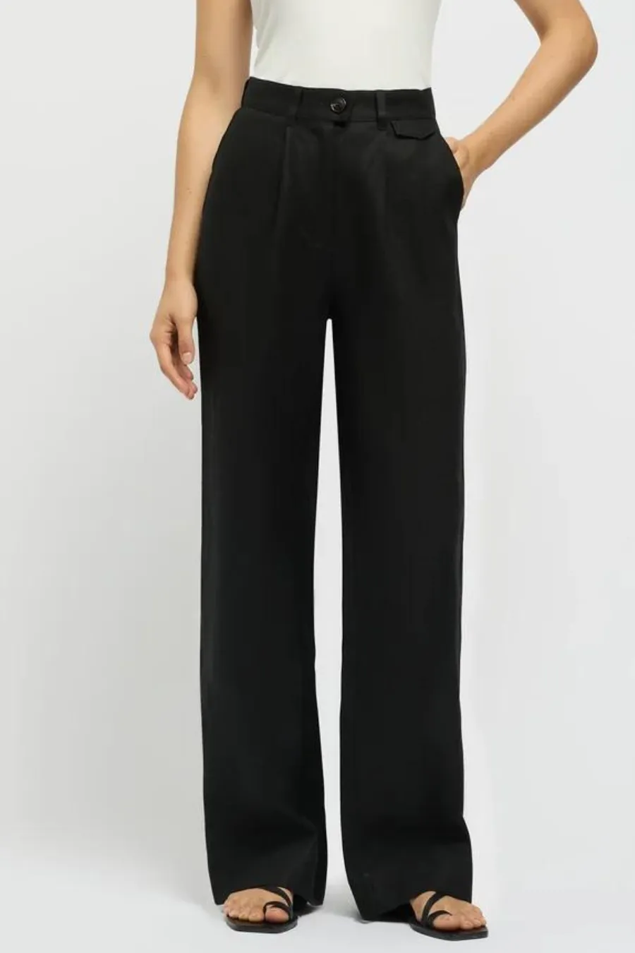 Martine Linen Trousers Black