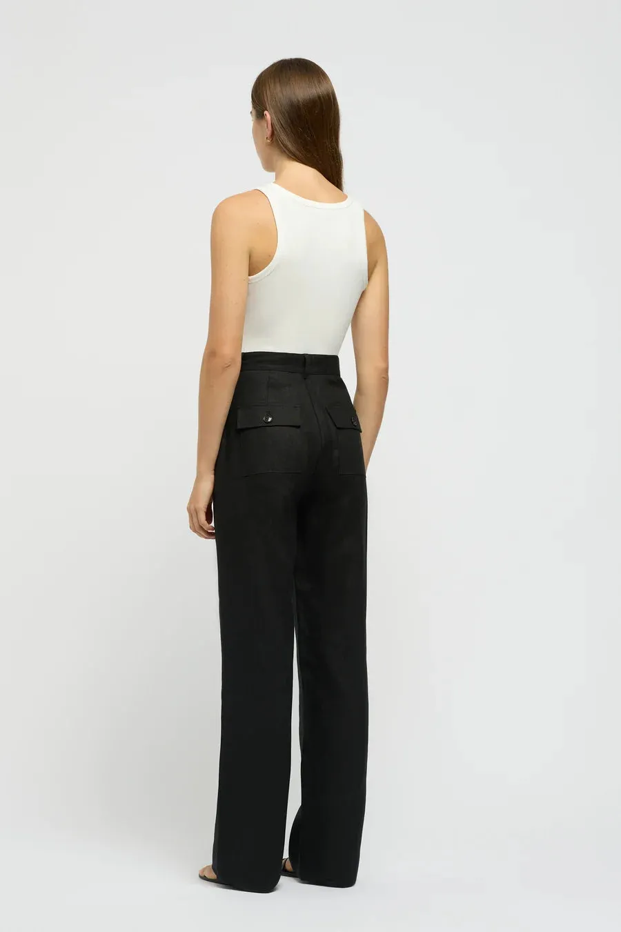Martine Linen Trousers Black