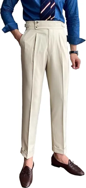 Men's Business Straight Leg Stylish Pants Solid Casual Regular Fit Trousers High Waist Comfort Outdoor Sweatpants