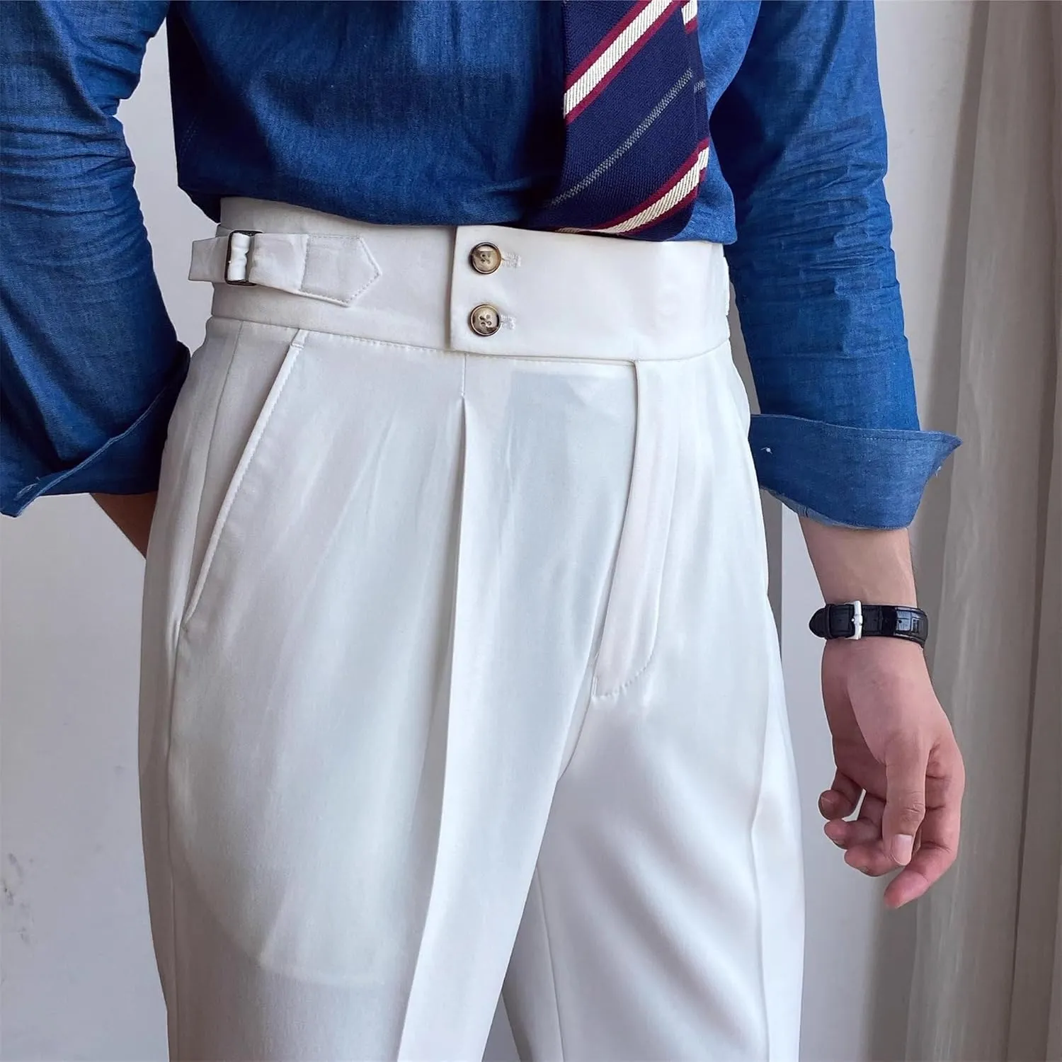 Men's Business Straight Leg Stylish Pants Solid Casual Regular Fit Trousers High Waist Comfort Outdoor Sweatpants