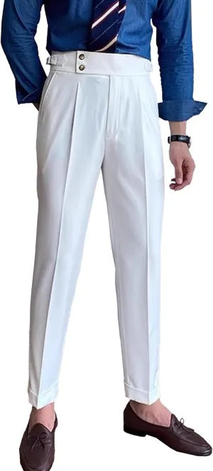 Men's Business Straight Leg Stylish Pants Solid Casual Regular Fit Trousers High Waist Comfort Outdoor Sweatpants