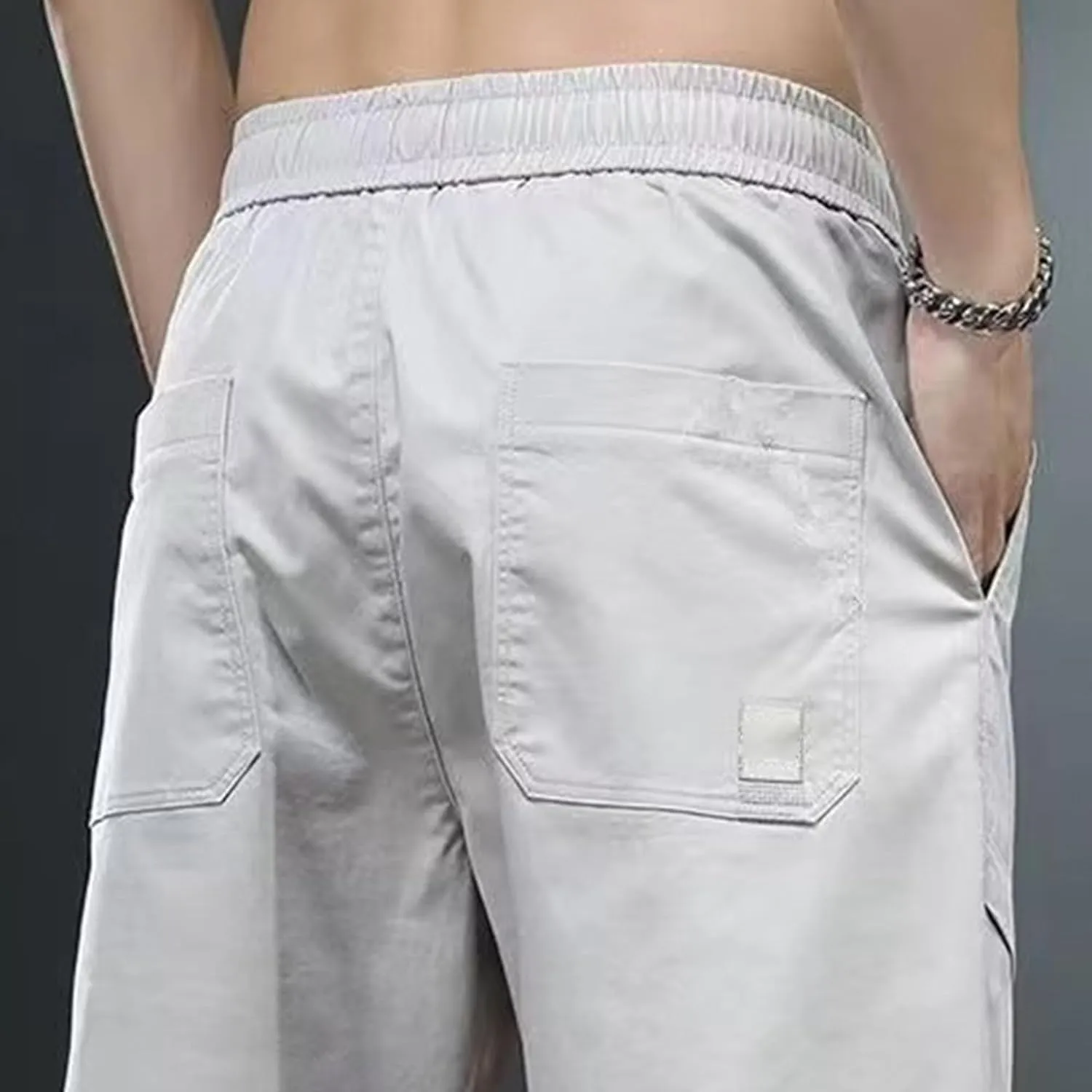 Men's Elastic Waist Solid Joggers Pants Lightweight Stylish Summer Trousers Regular Fit Outdoor Hiking Pants