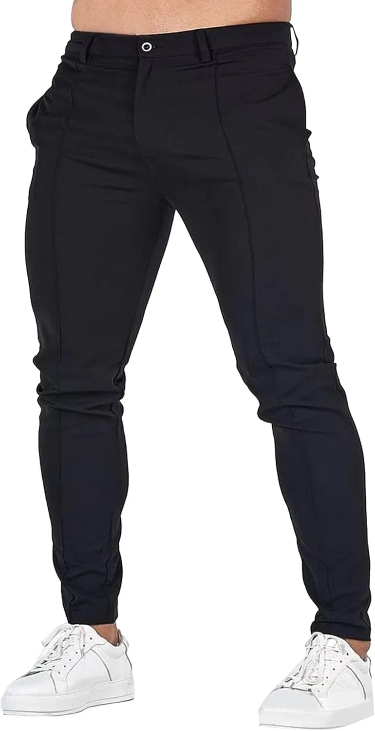 Men's Skinny Business Hiking Pants Slim Fit Outdoor Casual Trousers Comfort Lightweight Joggers Stylish Pants