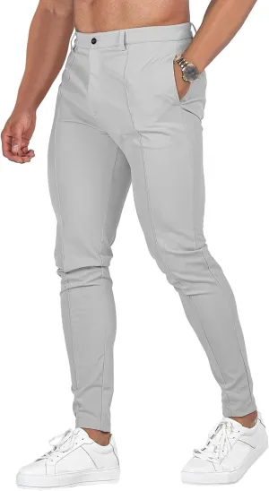 Men's Skinny Business Hiking Pants Slim Fit Outdoor Casual Trousers Comfort Lightweight Joggers Stylish Pants
