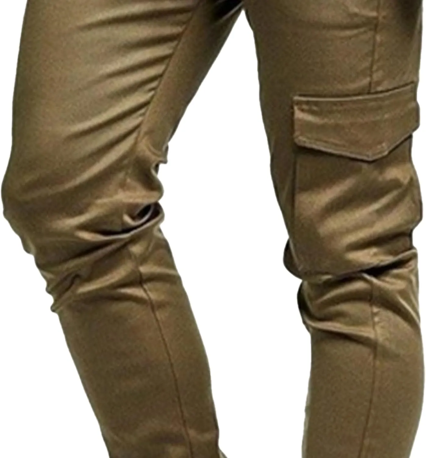 Men's Slim Fit Casual Hiking Cargo Pants Elastic Waist Solid Jogging Pants Comfort Stylish Military Trousers
