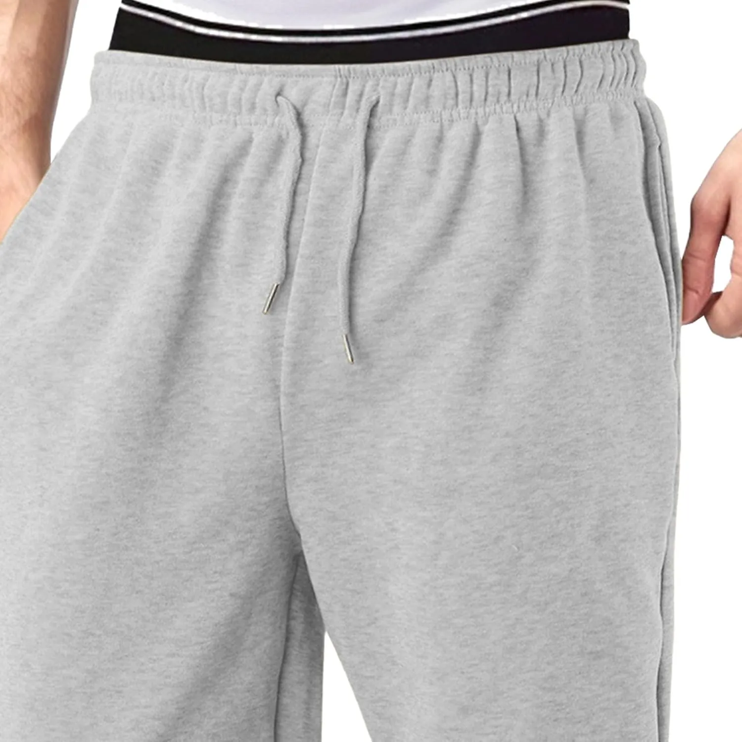 Men's Solid Casual Baggy Stylish Pants Comfort Elastic Waist Workout Trousers Drawstring Straight Leg Outdoor Pants