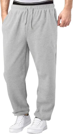 Men's Solid Casual Baggy Stylish Pants Comfort Elastic Waist Workout Trousers Drawstring Straight Leg Outdoor Pants