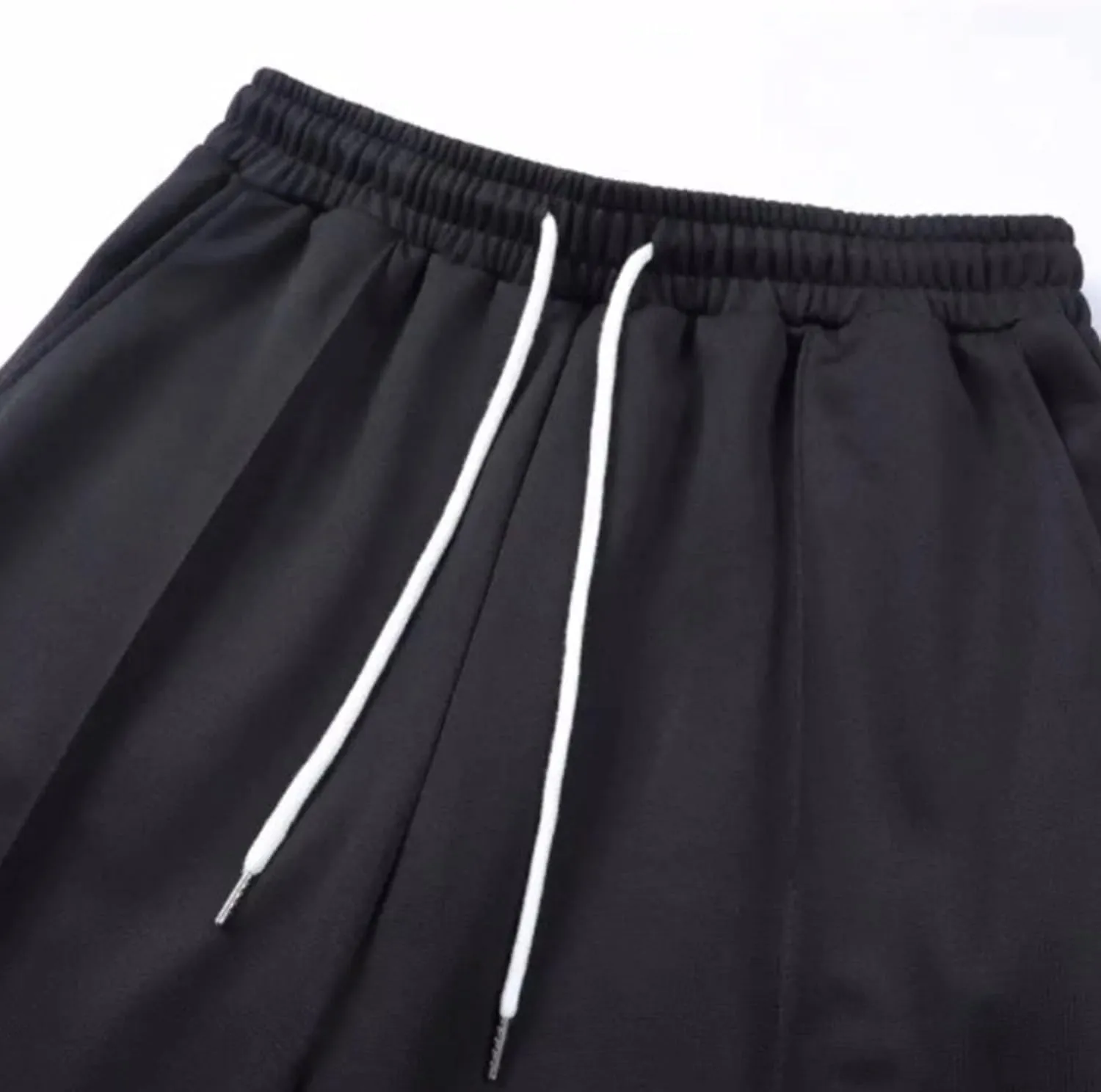Men's Stylish Drawstring Wide Leg Pants Slim Fit Outdoor Hip Hop Trousers Solid Elastic Waist Workout Pants