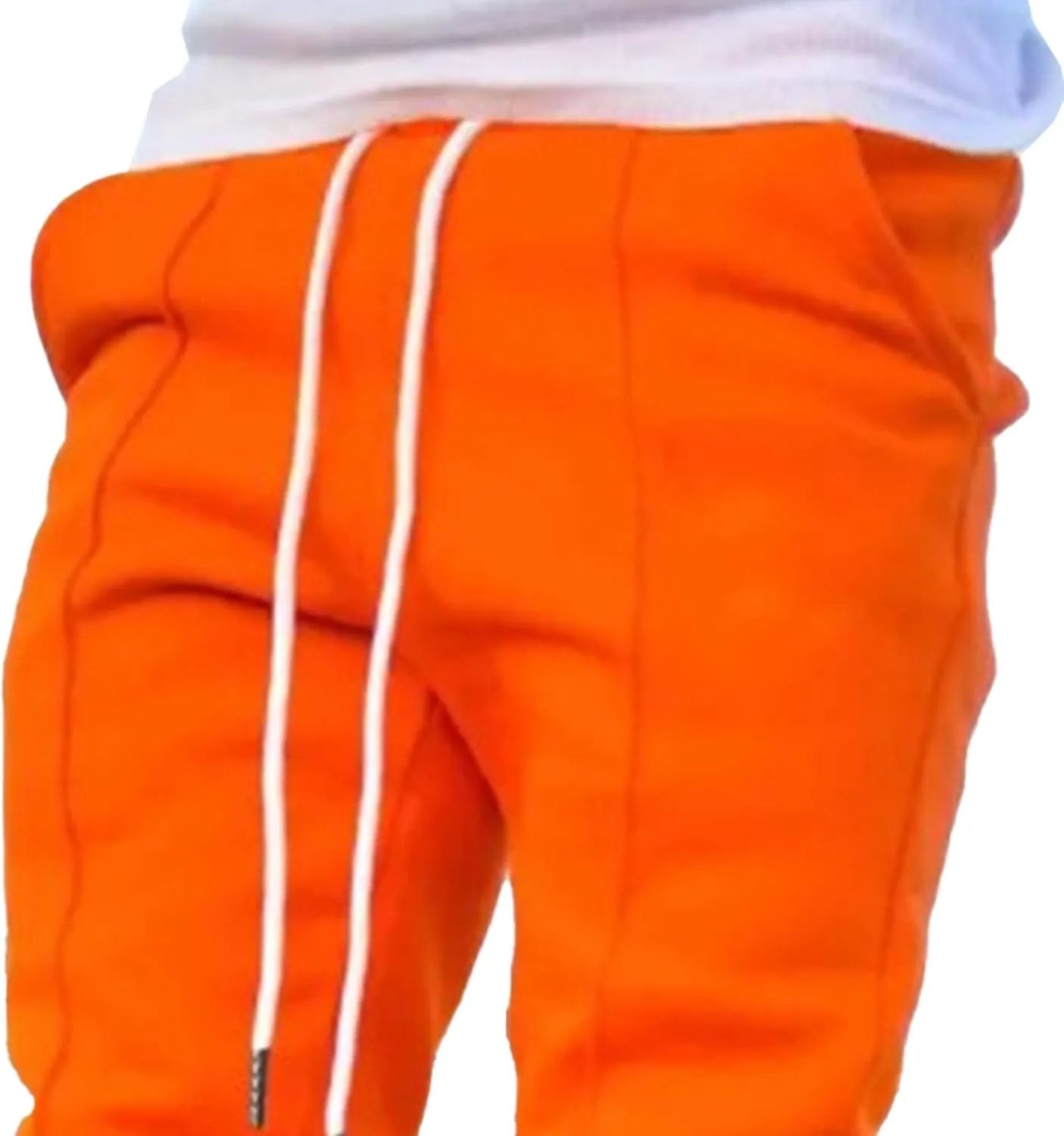 Men's Stylish Drawstring Wide Leg Pants Slim Fit Outdoor Hip Hop Trousers Solid Elastic Waist Workout Pants