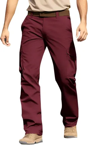 MIDOO Cargo Pants for Men Relaxed Fit Lightweight Travel Pants Breathable Athletic Fishing Active Joggers Zipper Pockets