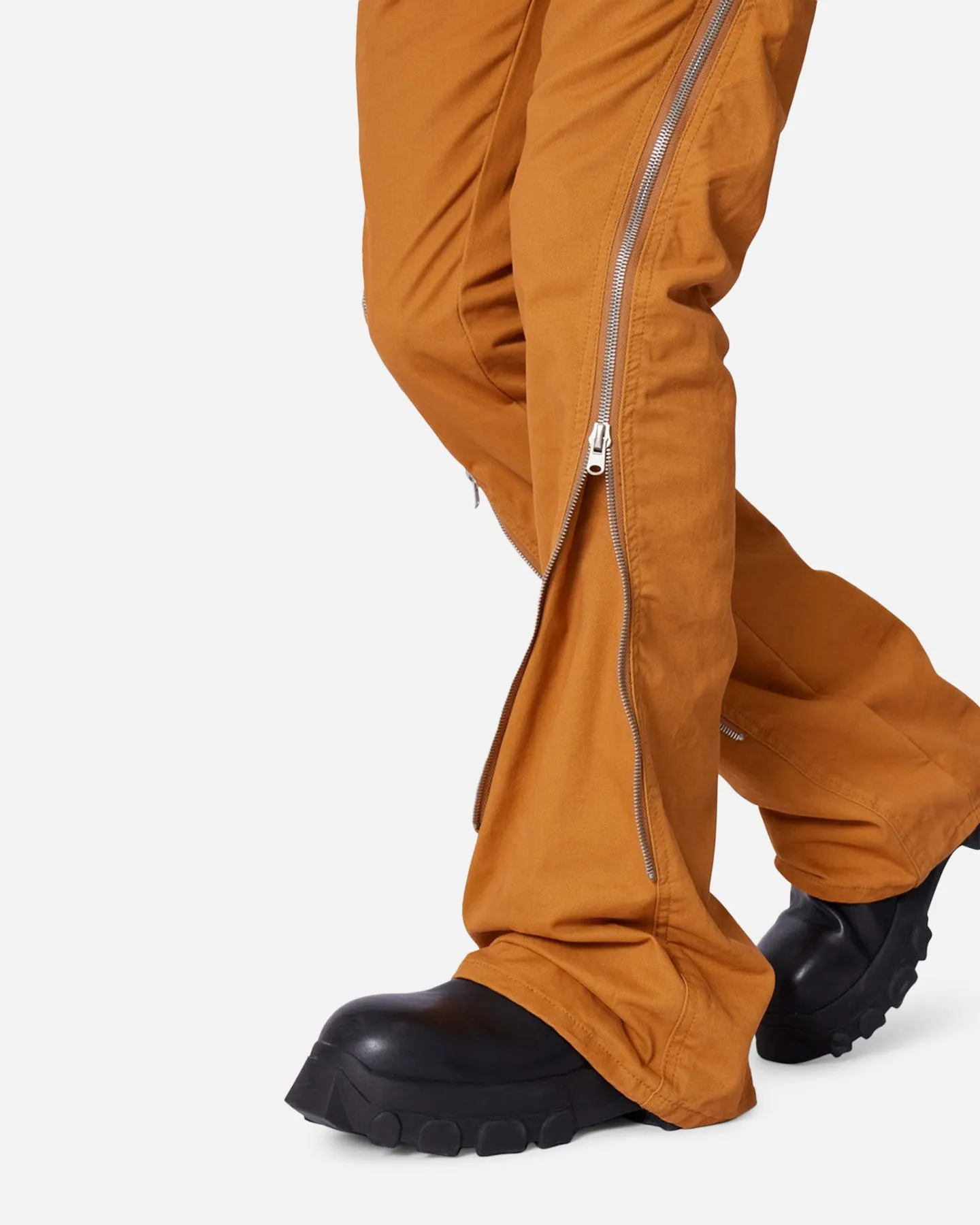 MNML D519 Zipper Flare Denim Jeans Orange