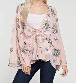Peach Floral Kimono