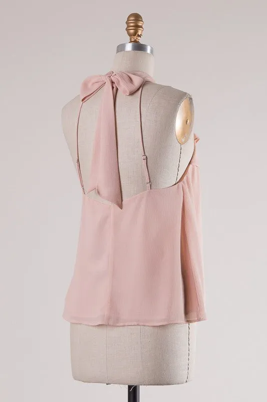 Pink Ruffle Halter Top