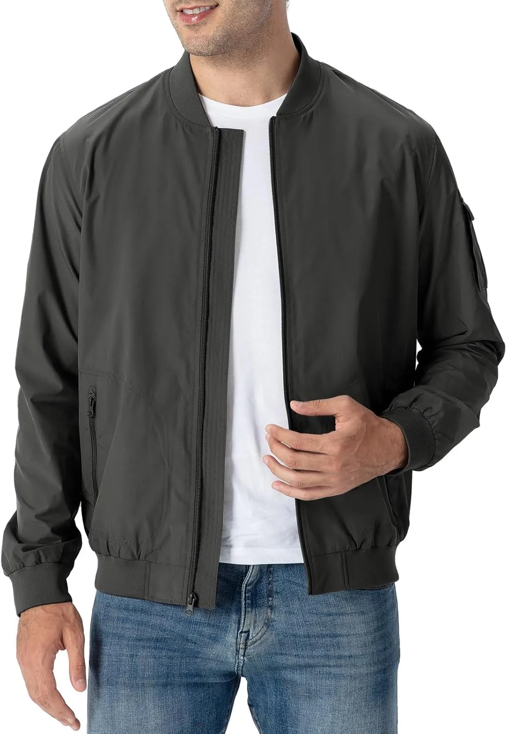 Rdruko Men's Lightweight Bomber Jacket Causal Fashion Stylish Windbreaker Light Jacket
