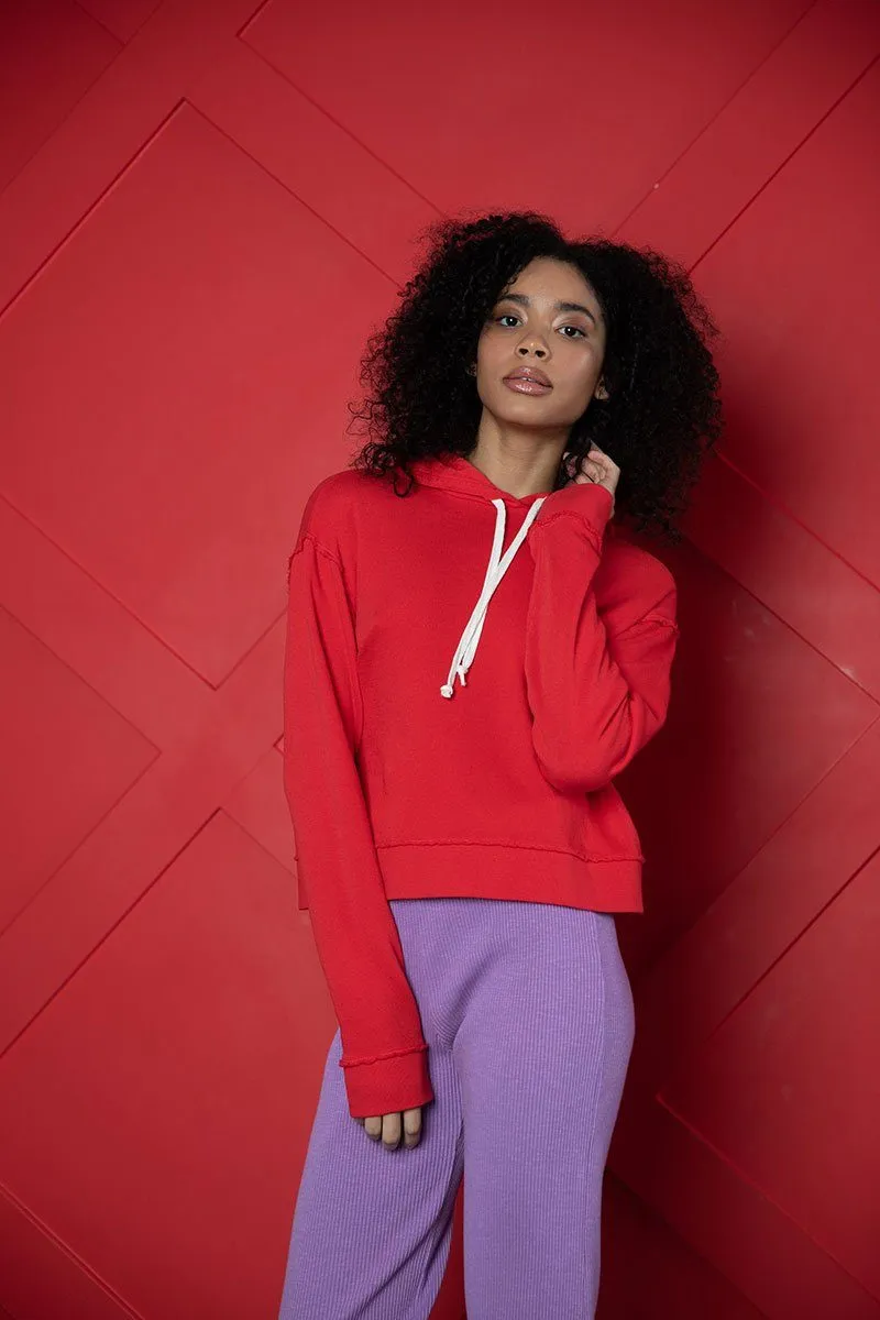Red Relaxed Hoodie