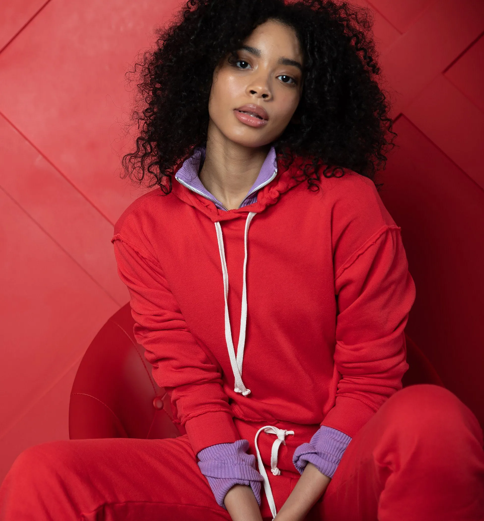 Red Relaxed Hoodie