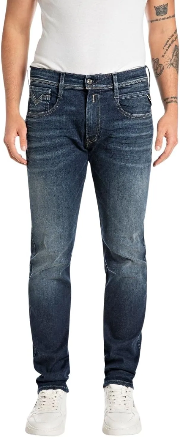 Replay Men's Anbass Slim-Fit Hyperflex Jeans with Stretch