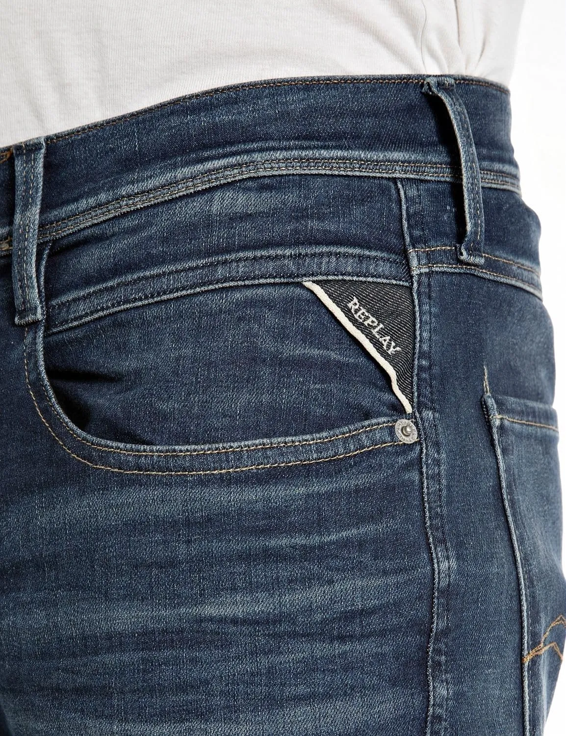 Replay Men's Anbass Slim-Fit Hyperflex Jeans with Stretch