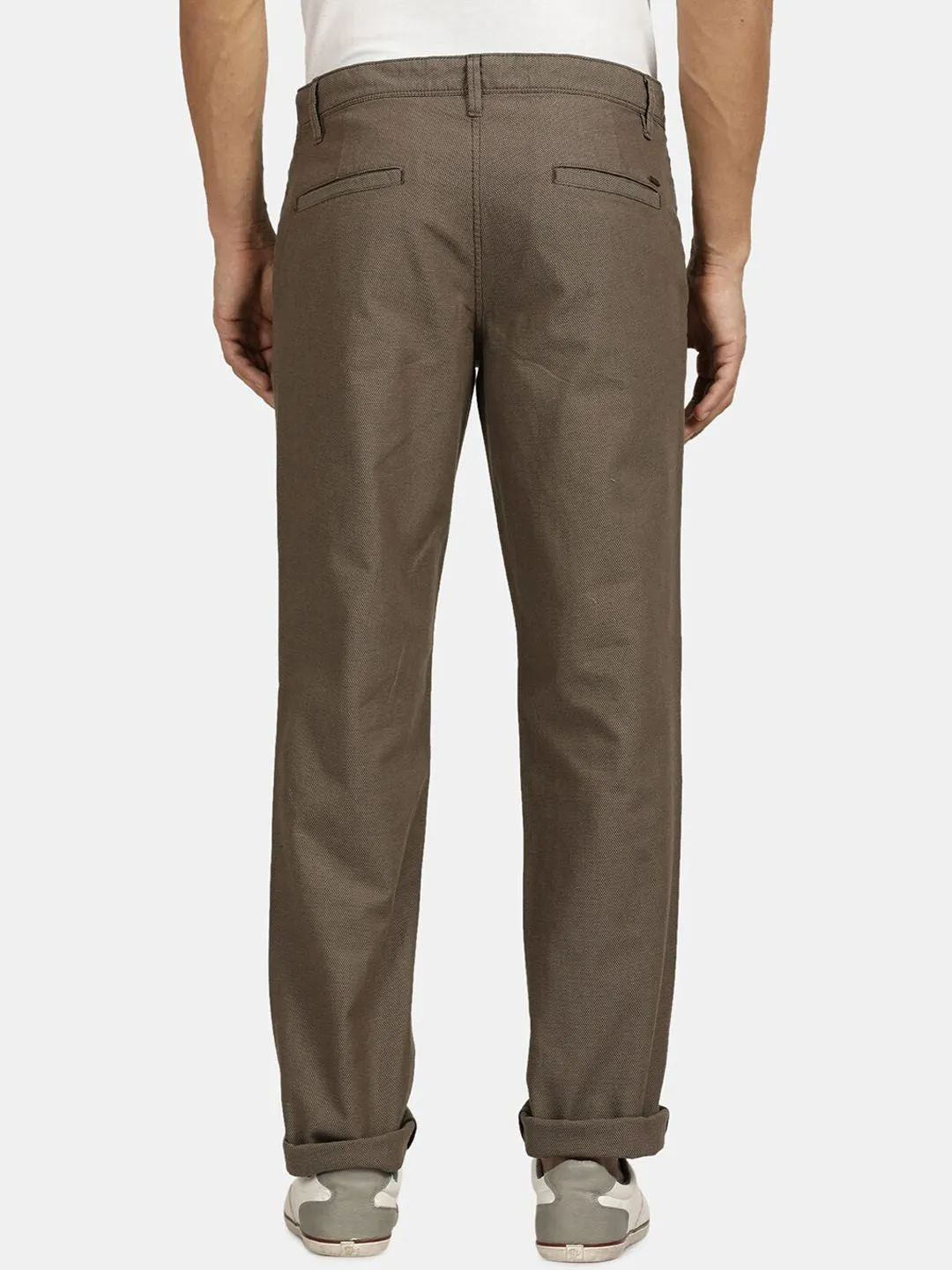 T-Base Men Mid-Rise Regular Cotton Trousers