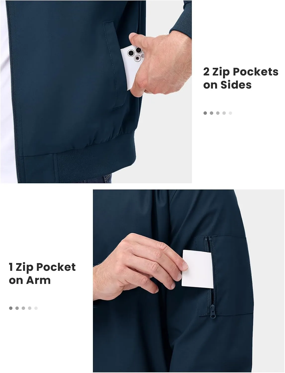 TBMPOY Men's Bomber Jackets Lightweight Light Windbreaker Casual Business Dress Stylish Fall Spring Golf Work