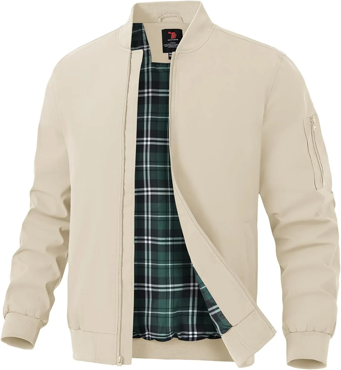 TBMPOY Men's Bomber Jackets Lightweight Light Windbreaker Casual Business Dress Stylish Fall Spring Golf Work