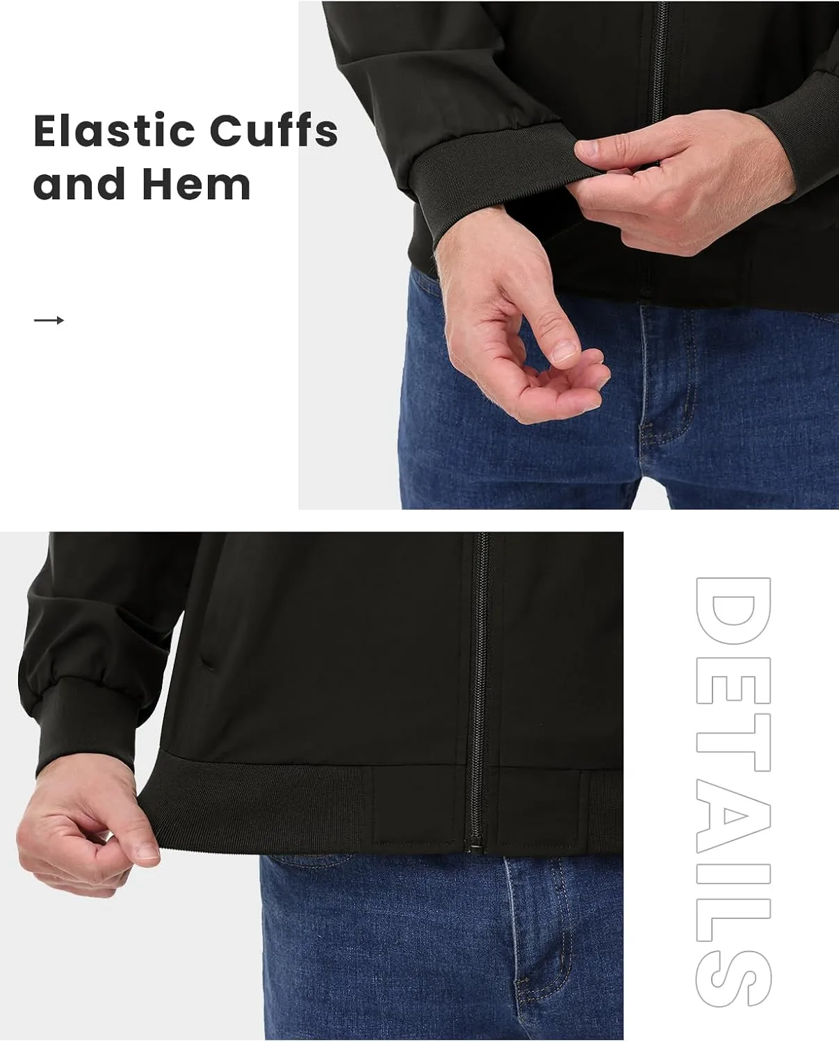 TBMPOY Men's Bomber Jackets Lightweight Light Windbreaker Casual Business Dress Stylish Fall Spring Golf Work