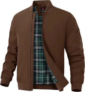 TBMPOY Men's Bomber Jackets Lightweight Light Windbreaker Casual Business Dress Stylish Fall Spring Golf Work